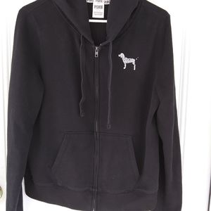 Pink victoria secret jacket full zip black women's